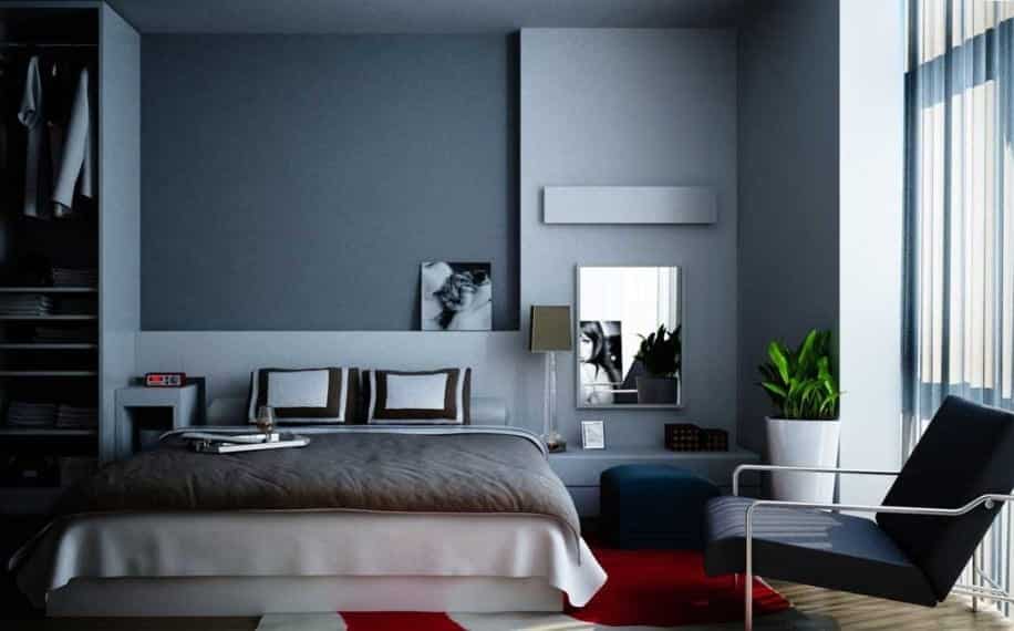 Schlafzimmer grau ein modernes schlafzimmer interior in grau ...