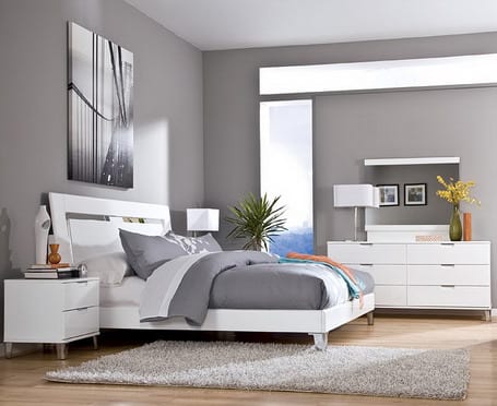 Schlafzimmer grau ein modernes schlafzimmer interior in grau ...