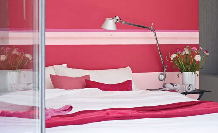 Schlafzimmer wandgestaltungsidee in pink
