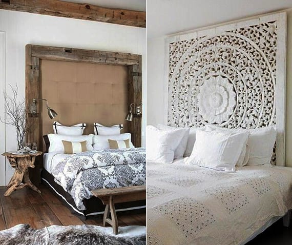 schlafzimmer ideen für rustikale bett kopfteile aus holz_gemütliches schlafzimmer einrichten im rustikalen stil