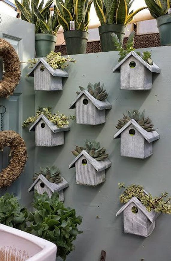 wände dekorieren mit pflanzen im DIY Blumentöpen aus Beton